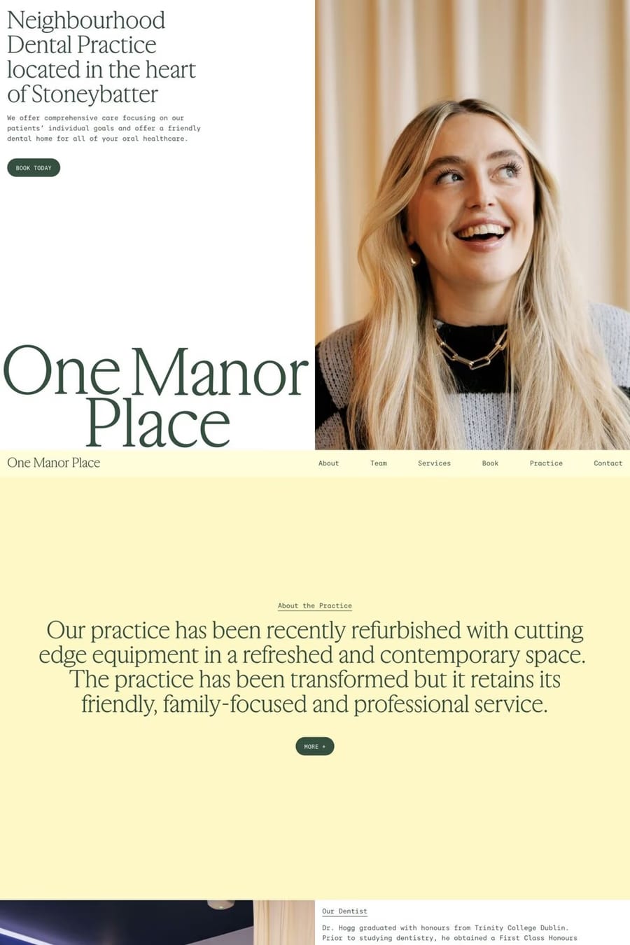 One Manor Place — landing website screenshot
