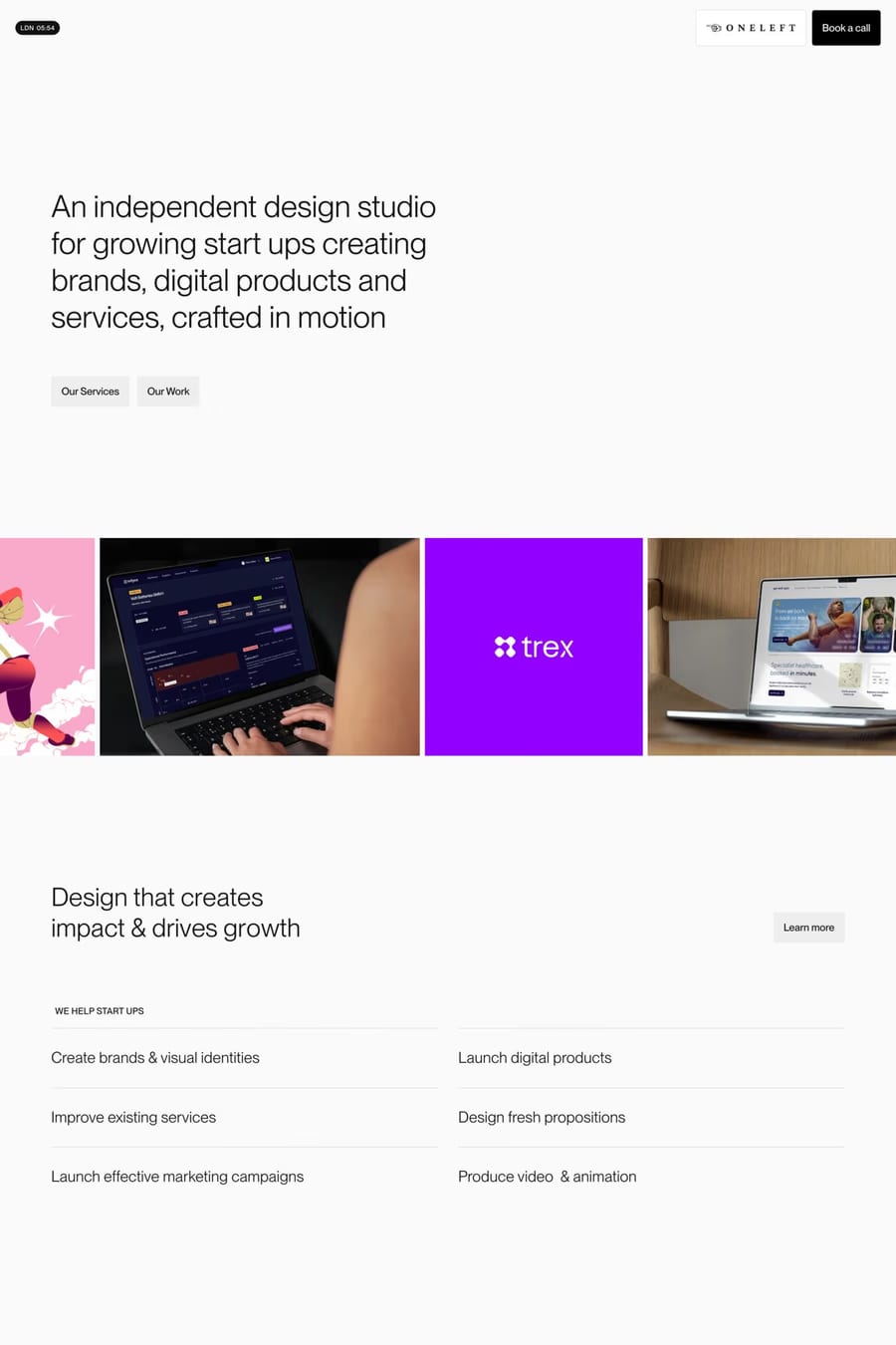 OneLeft — agency website screenshot