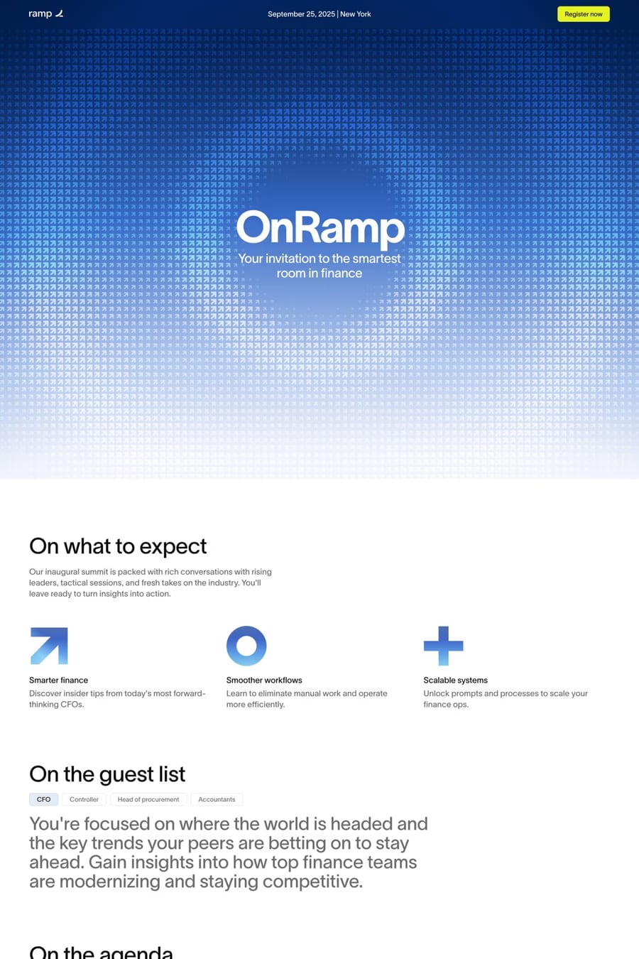 OnRamp 2025 — landing website screenshot