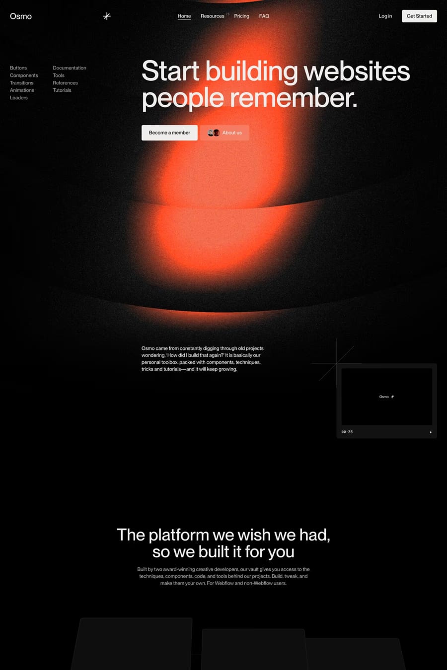 Osmo — landing website screenshot