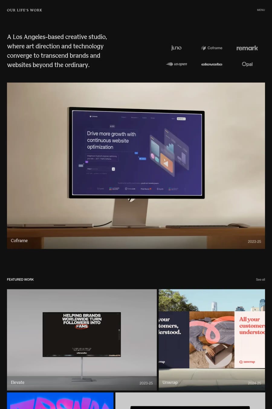 Our Life's Work ® — agency website screenshot