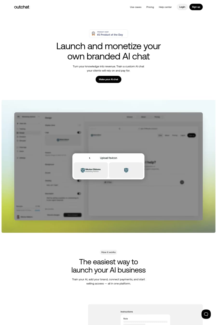 Outchat — landing website screenshot
