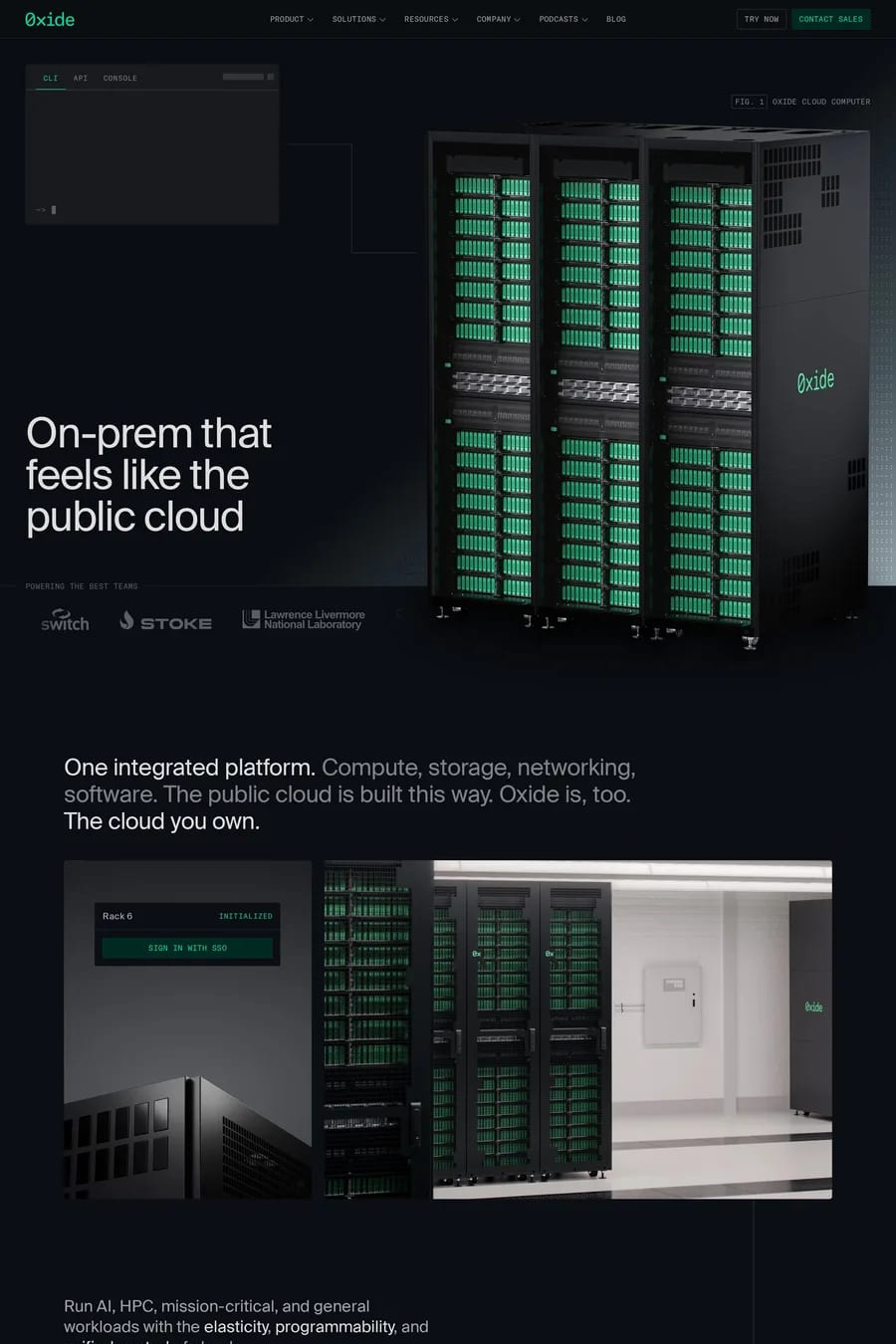 Oxide — landing website screenshot