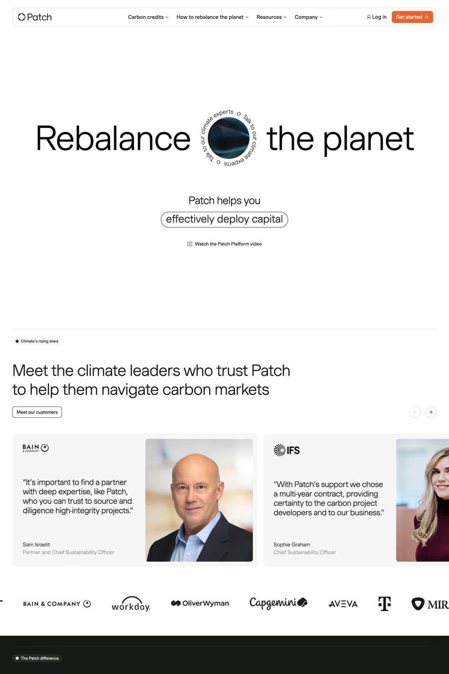 Patch — landing website screenshot