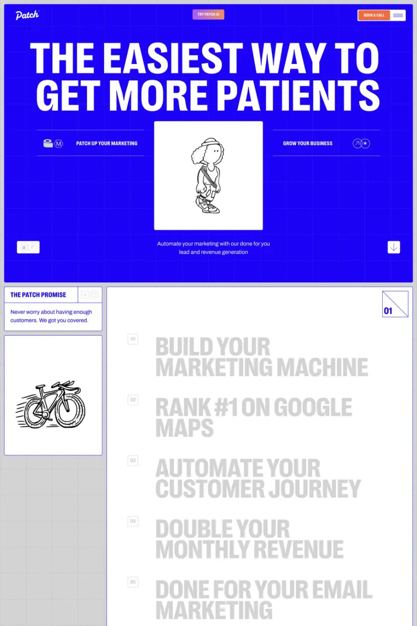 Patch — screenshot of a landing page