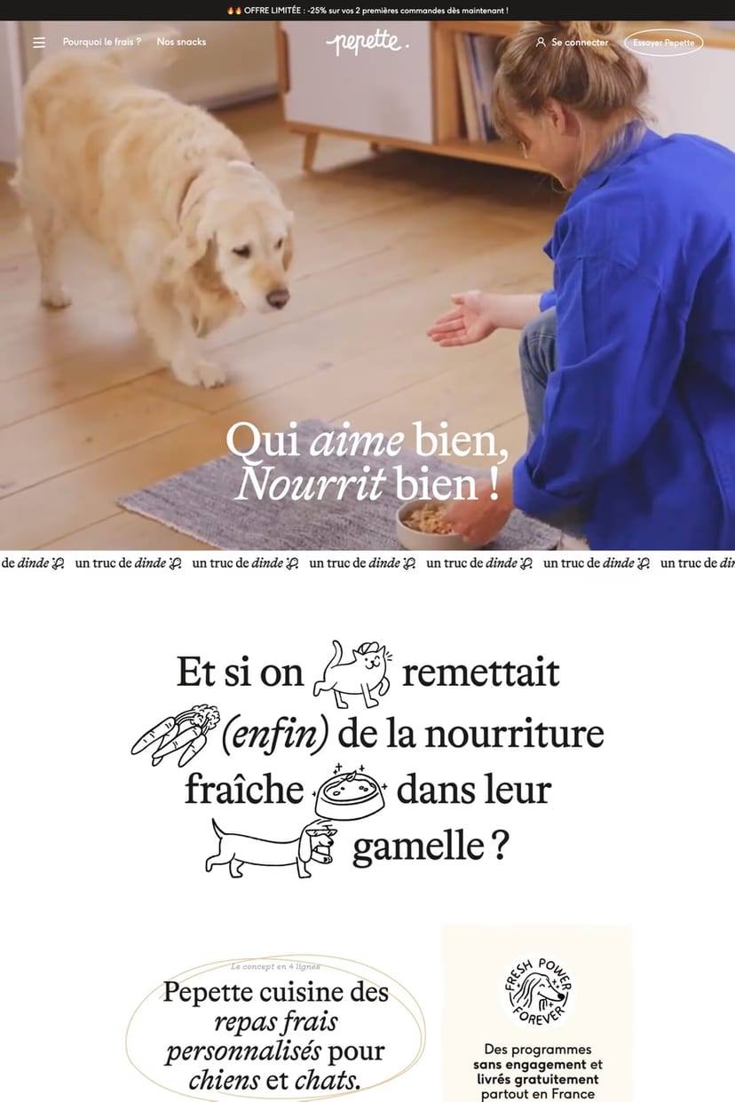 Pepette — screenshot of an online shop