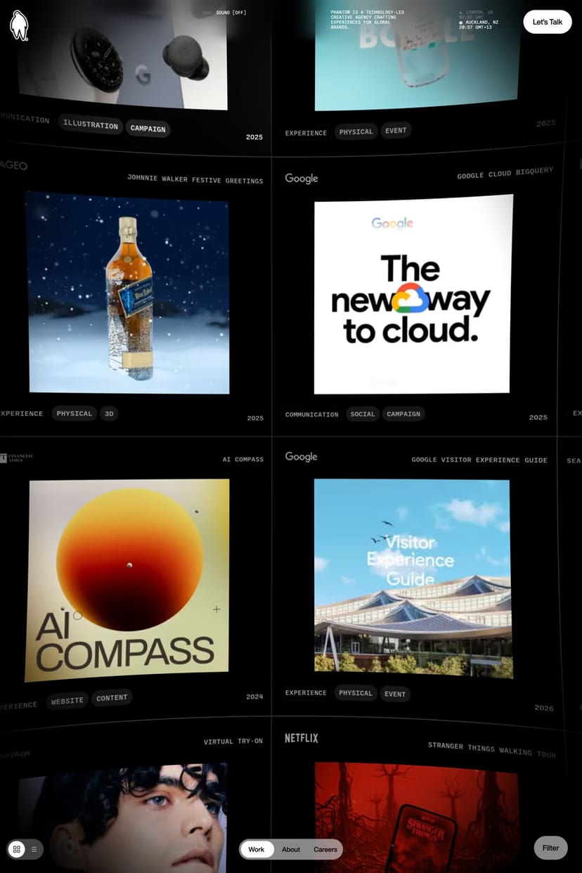 Phantom Studios — screenshot of an agency site
