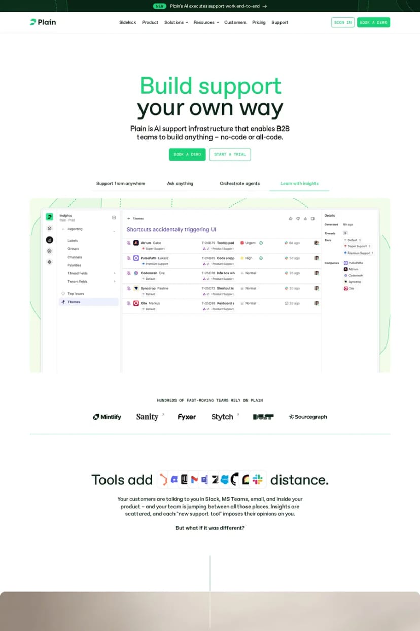 Plain — screenshot of a landing page