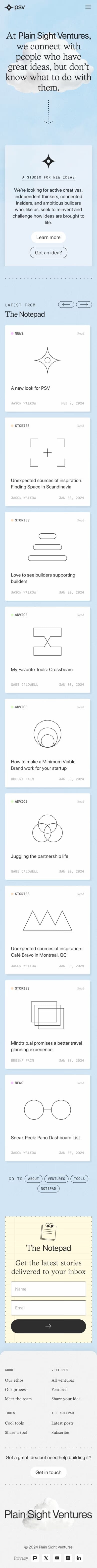 Plain Sight Ventures mobile screenshot