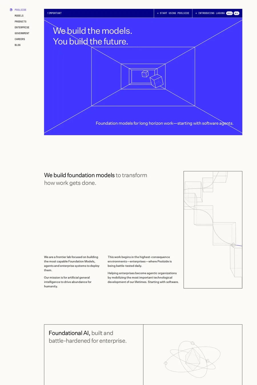 Poolside — landing website screenshot