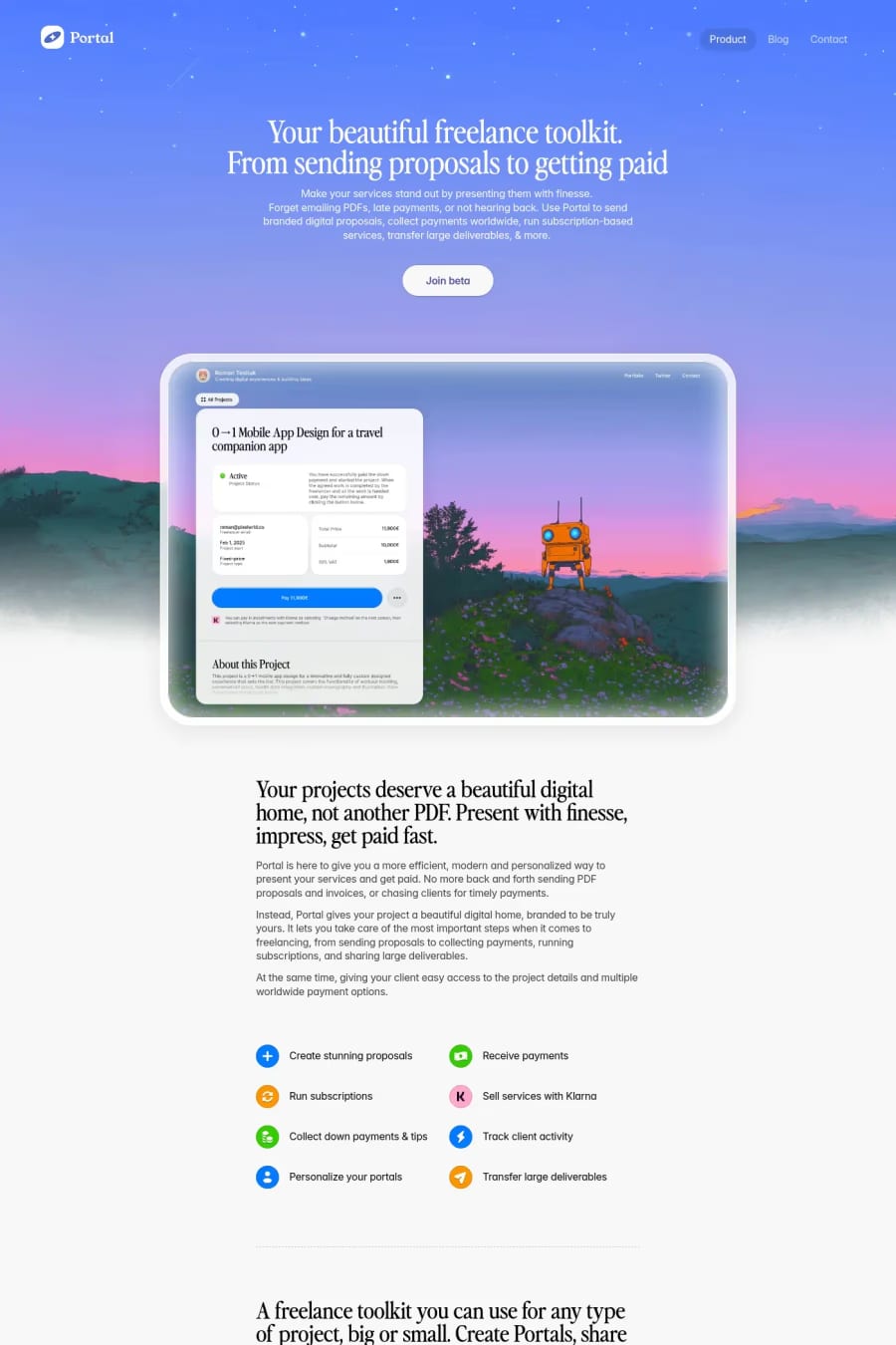Portal — landing website screenshot