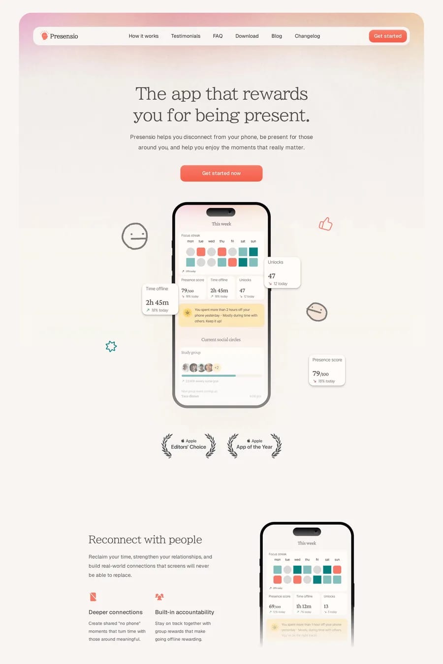 Presensio — landing website template screenshot