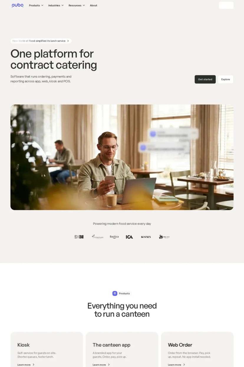 PubQ — screenshot of a landing page