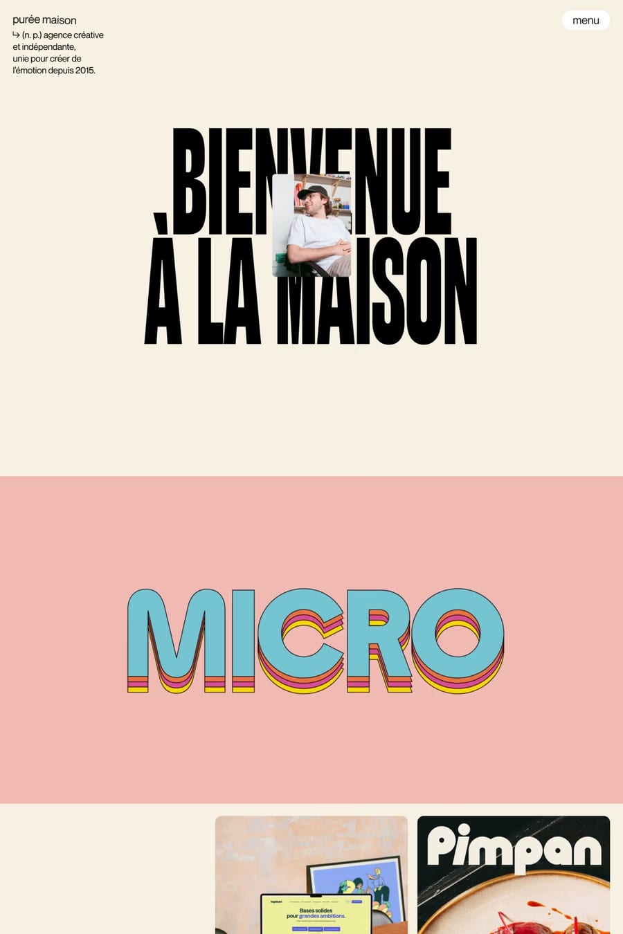 Purée Maison — agency website screenshot