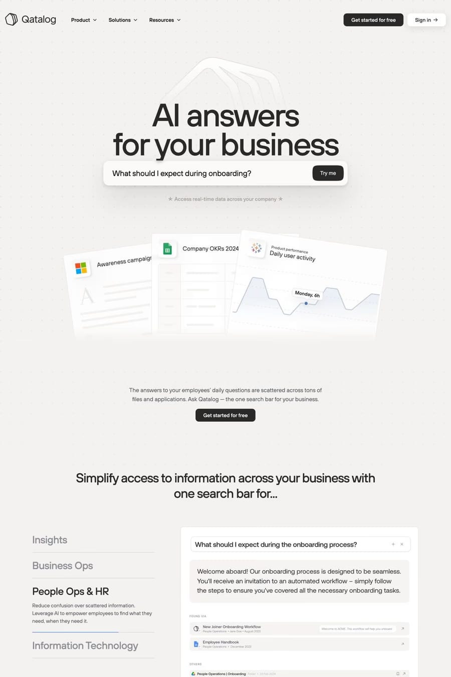 Qatalog — landing website screenshot