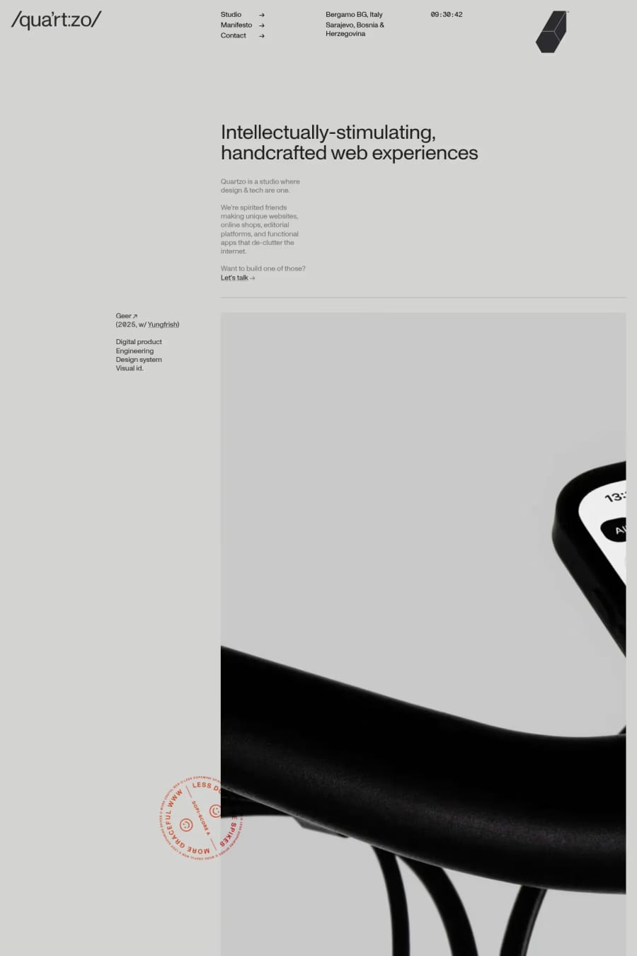 Quartzo Studio — agency website screenshot