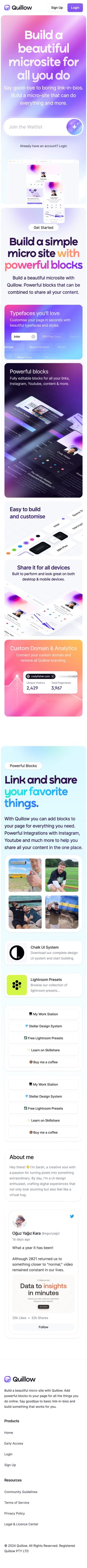 Quillow mobile screenshot