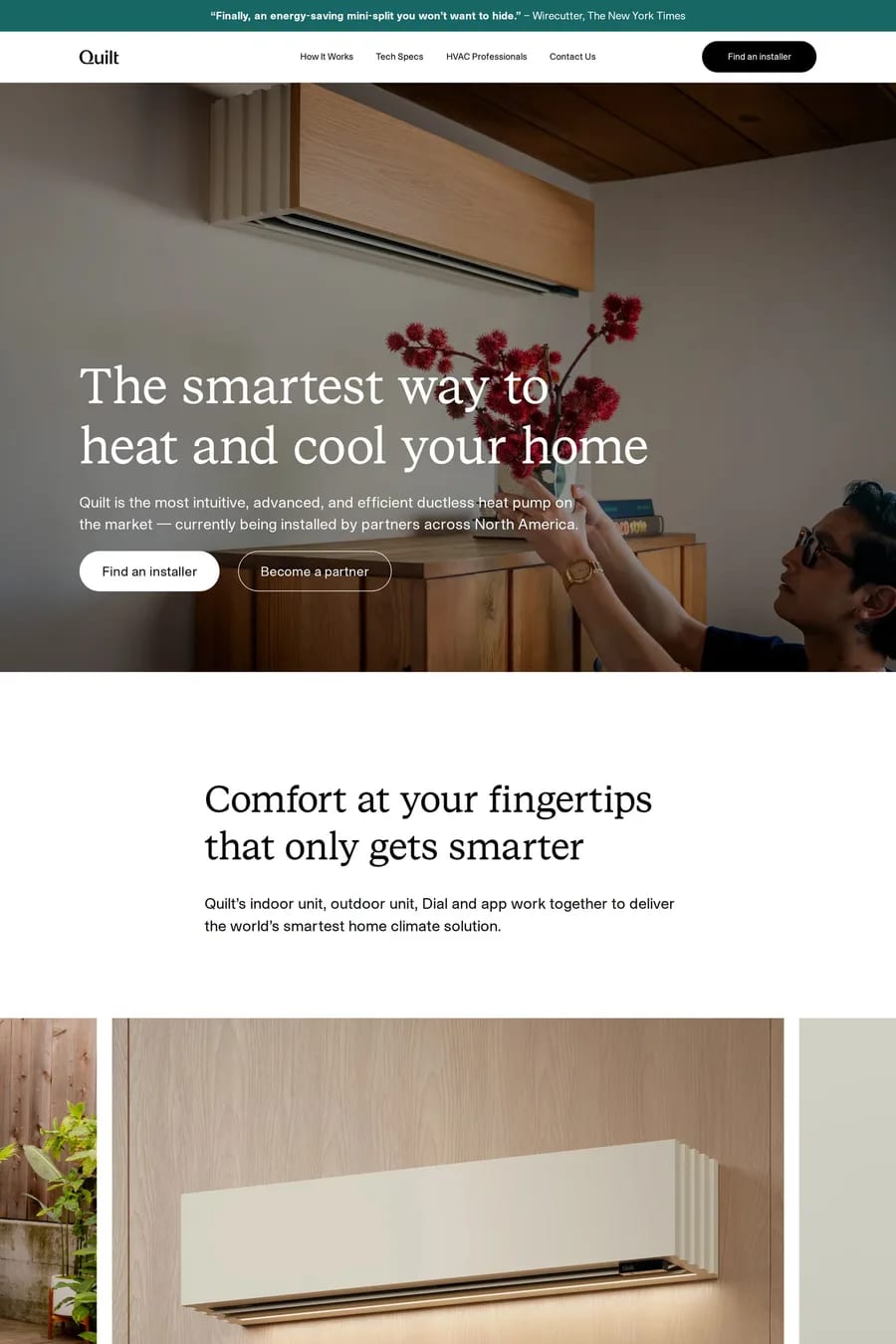 Quilt — landing website screenshot
