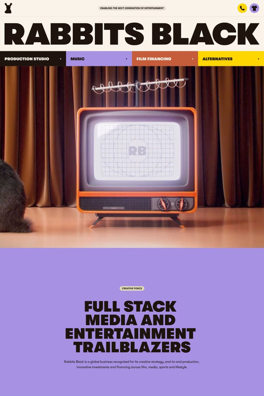 Rabbits Black — agency website screenshot
