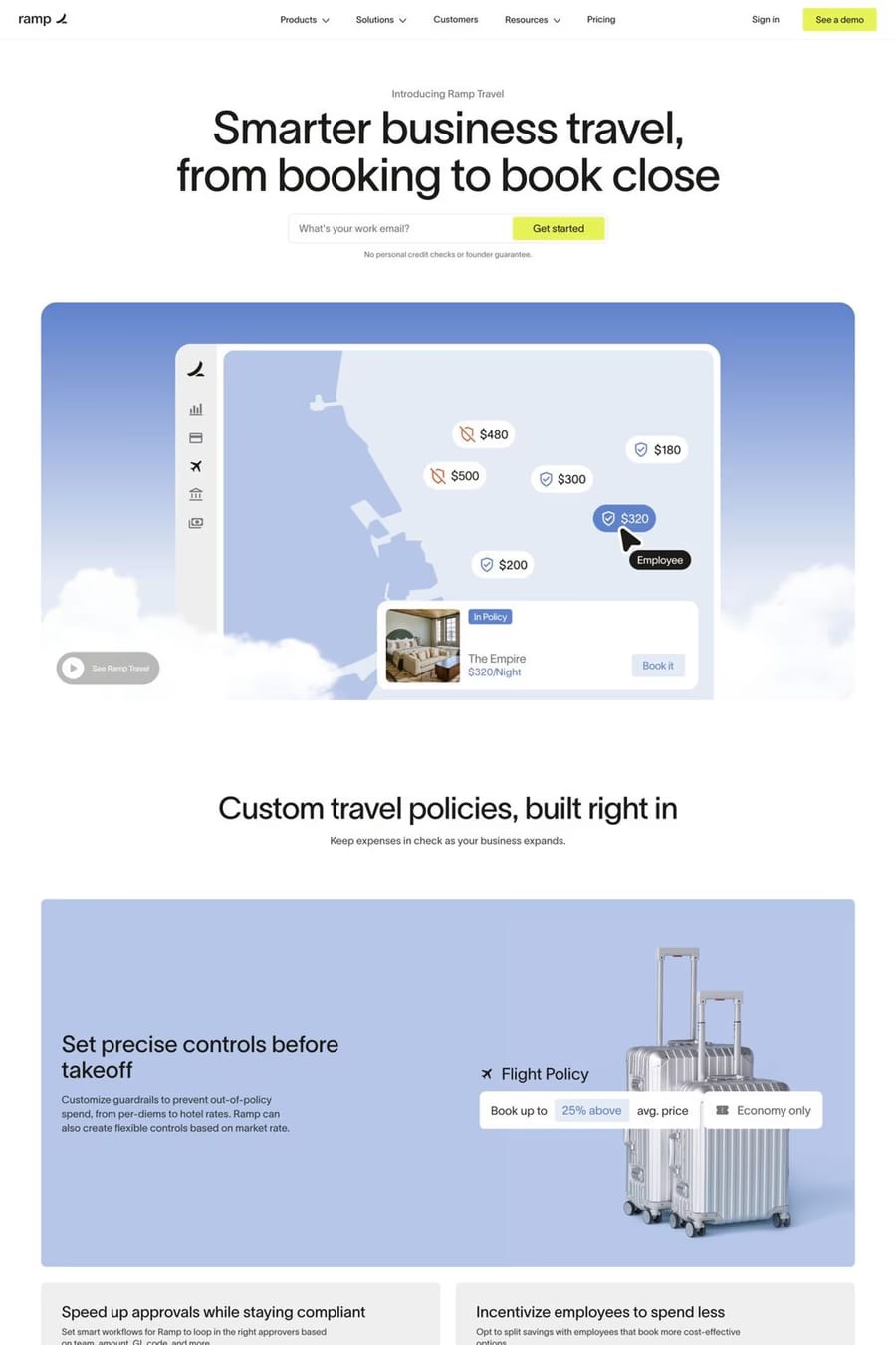 Ramp Travel — landing website screenshot