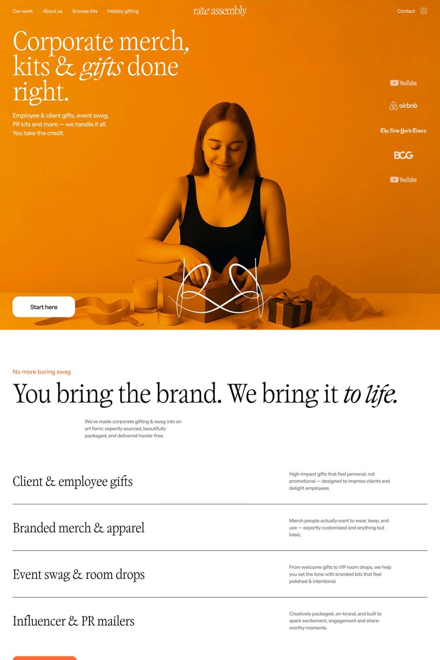 Rare Assembly — shop website screenshot