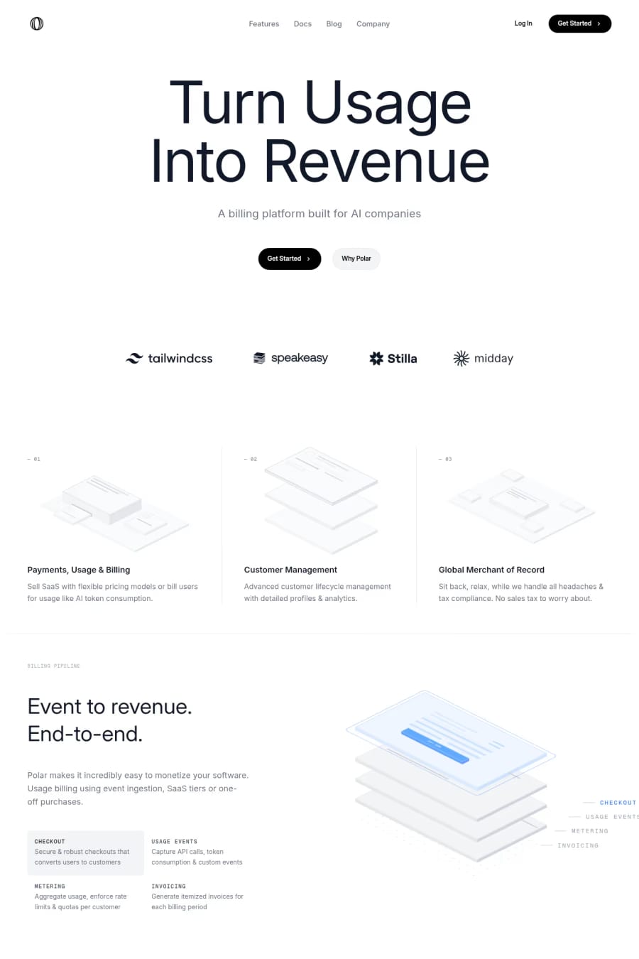 Polar — landing website screenshot