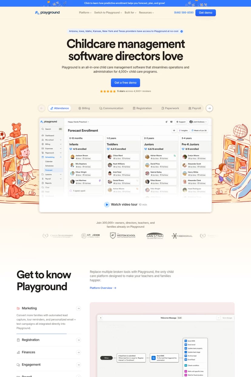Playground — screenshot of a landing page