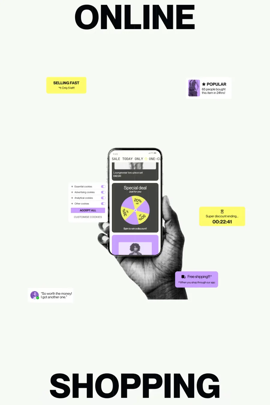 Pattern Breaking — screenshot of a colourful, noisy design agency site in light grey and yellow