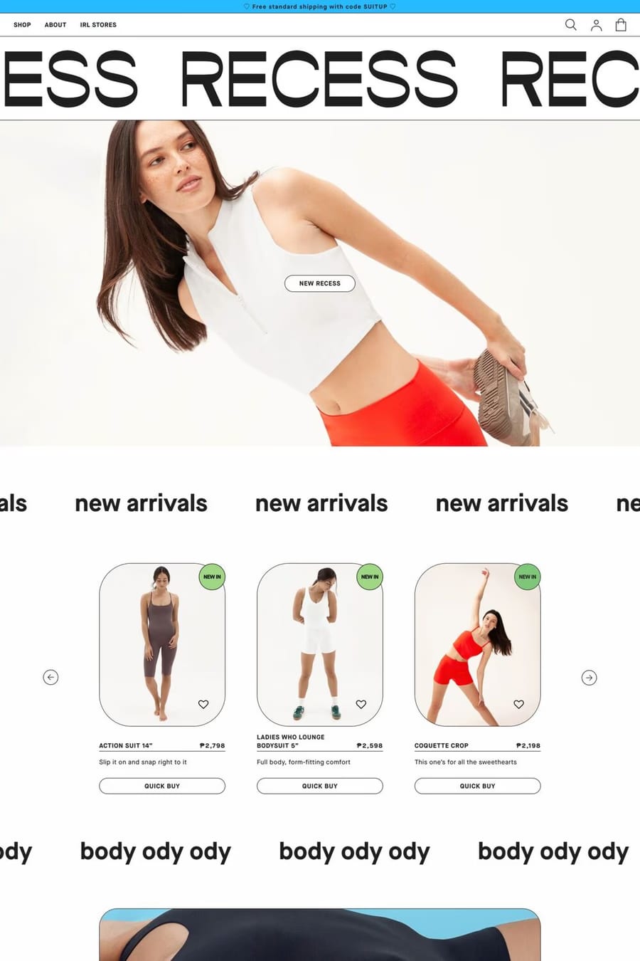 Recess — shop website screenshot
