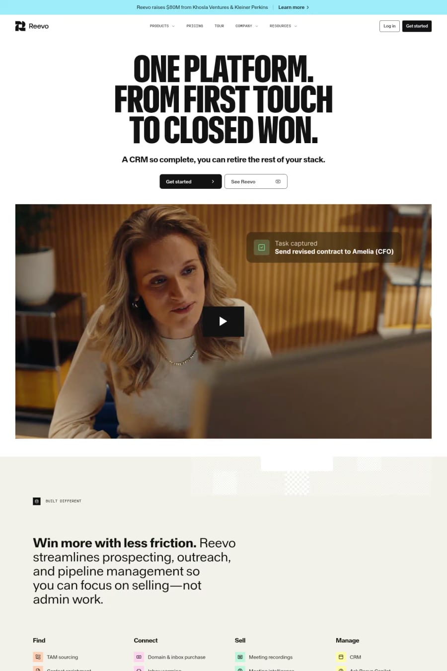 Reevo — landing website screenshot