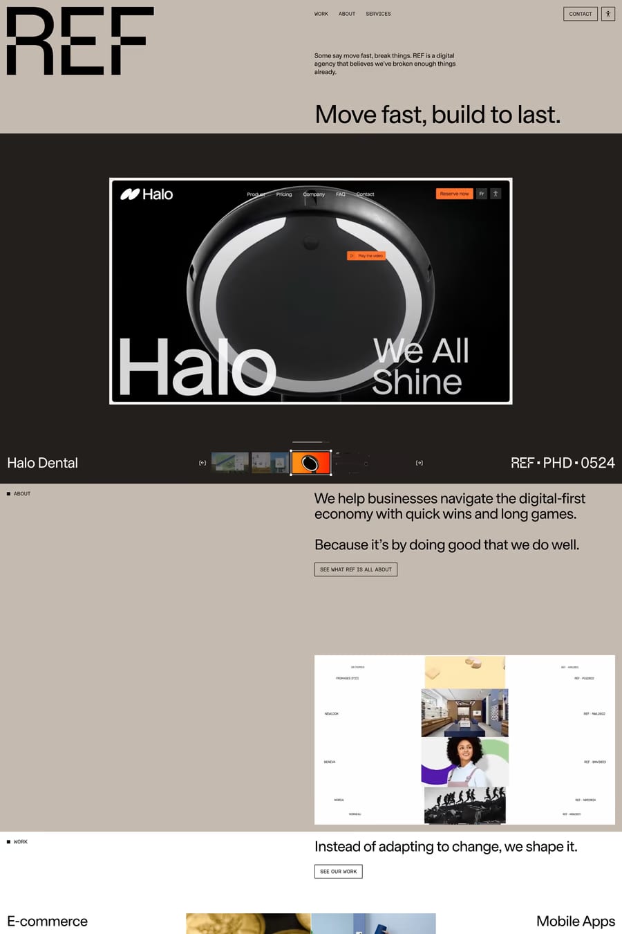 REF — agency website screenshot