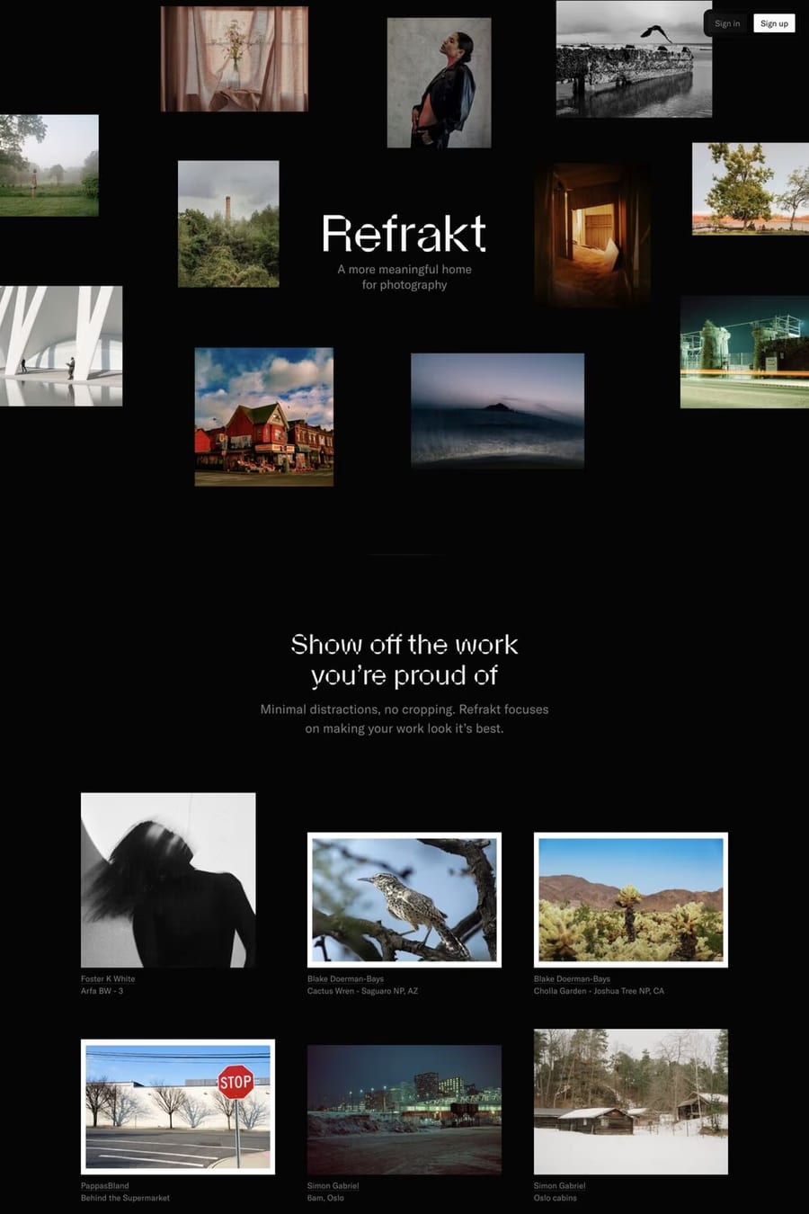 Refrakt — landing website screenshot