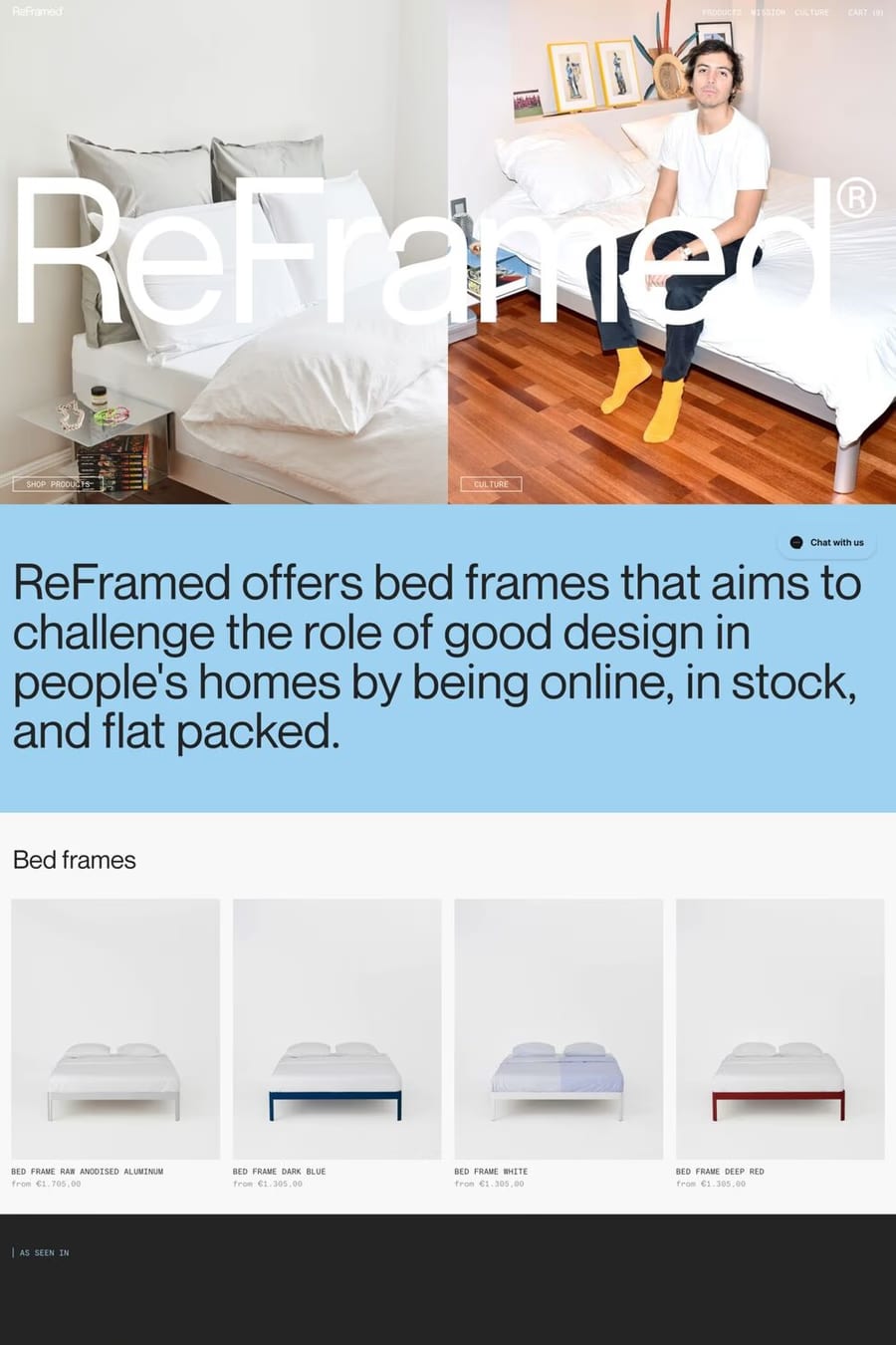 Reframed — shop website screenshot