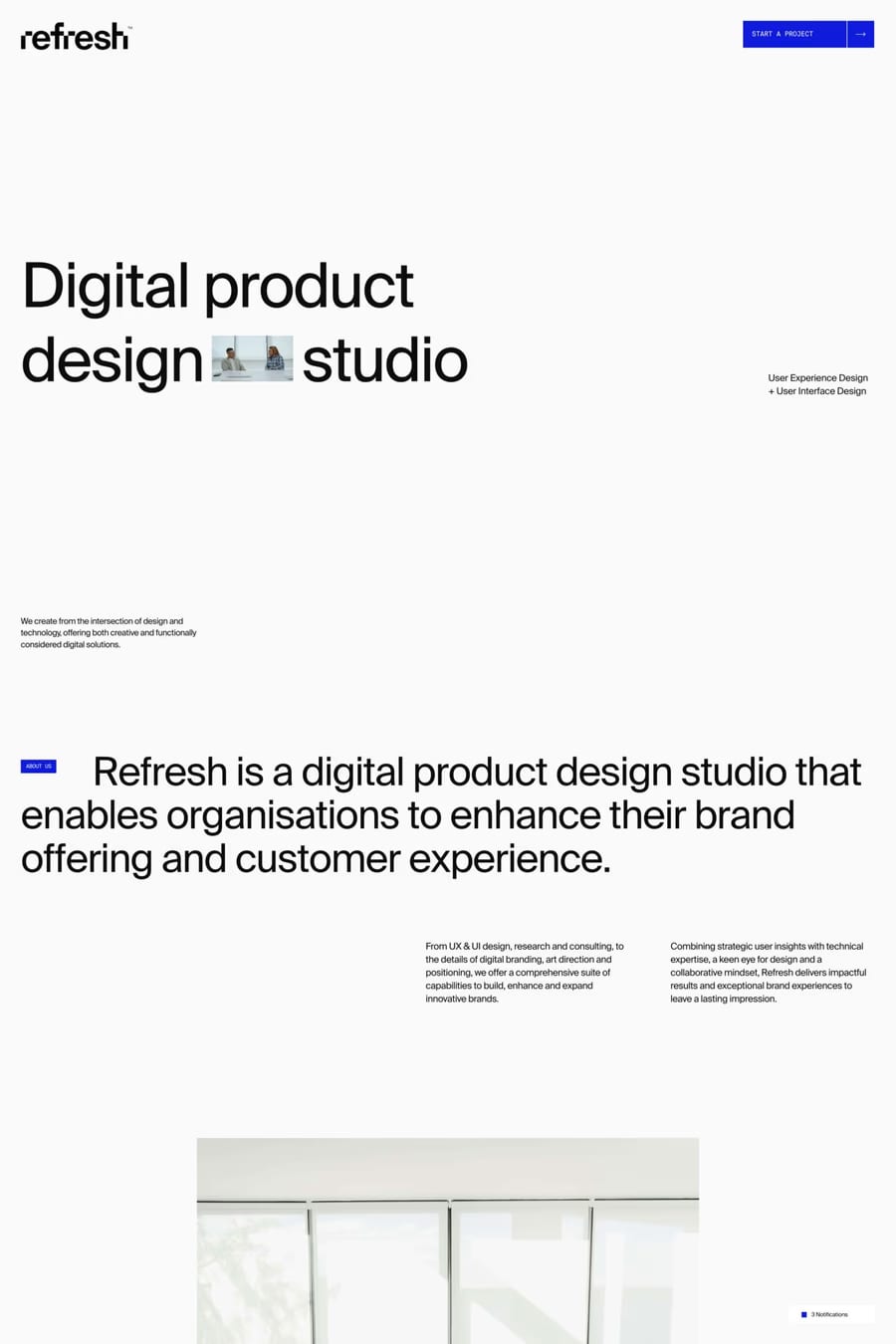 Refresh Studio — agency website screenshot