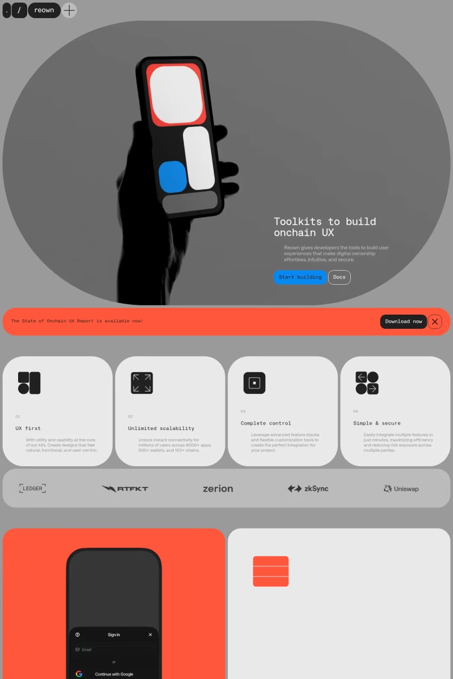 Reown — landing website screenshot