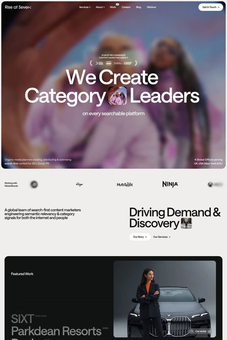 Rise at Seven — agency website screenshot