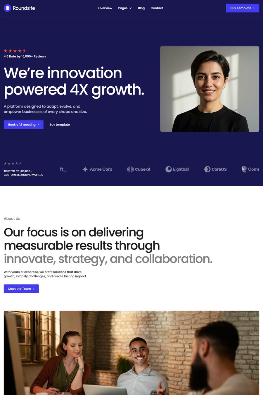 Roundsite — landing website template screenshot