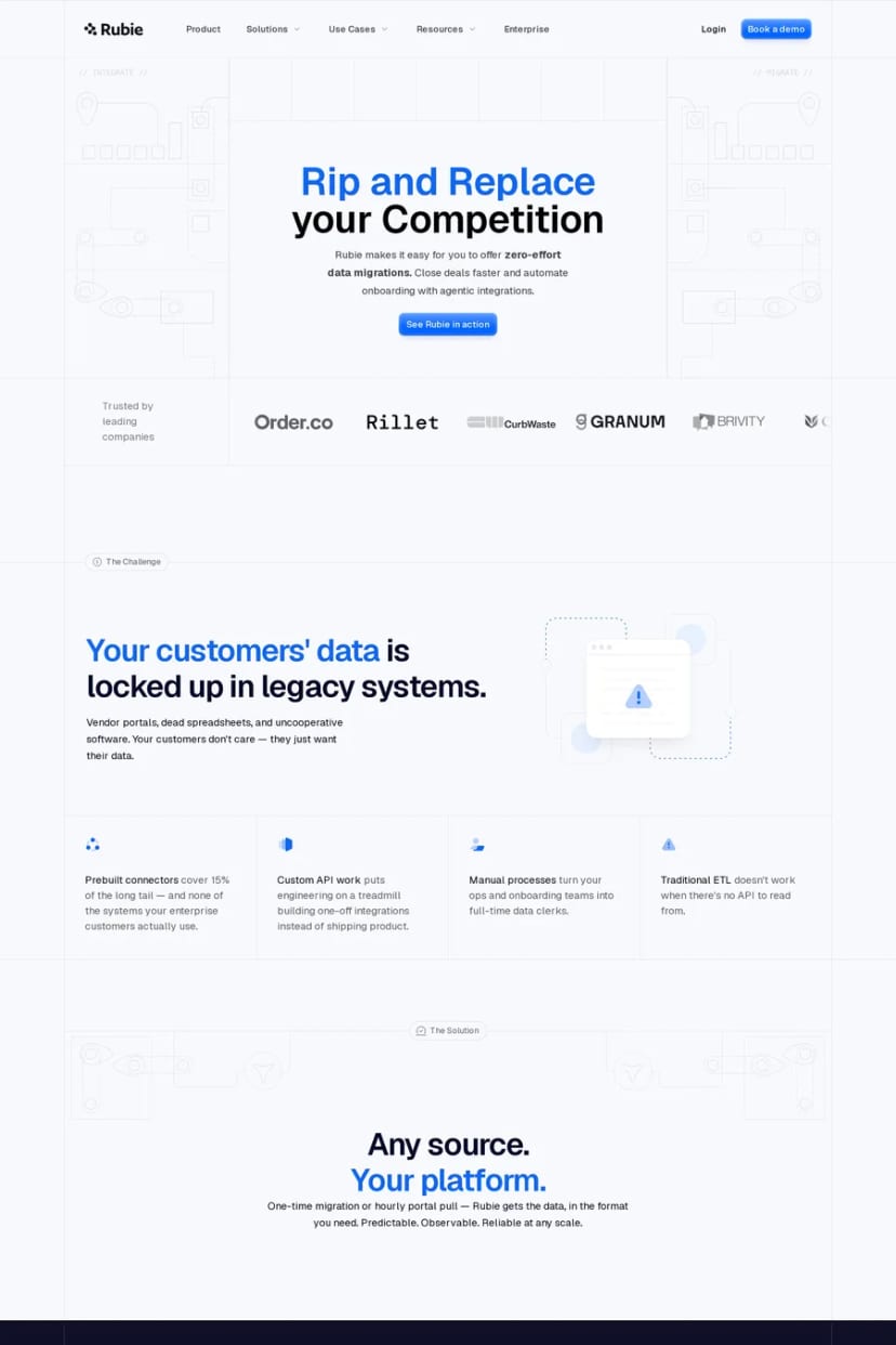Rubie — screenshot of a landing page