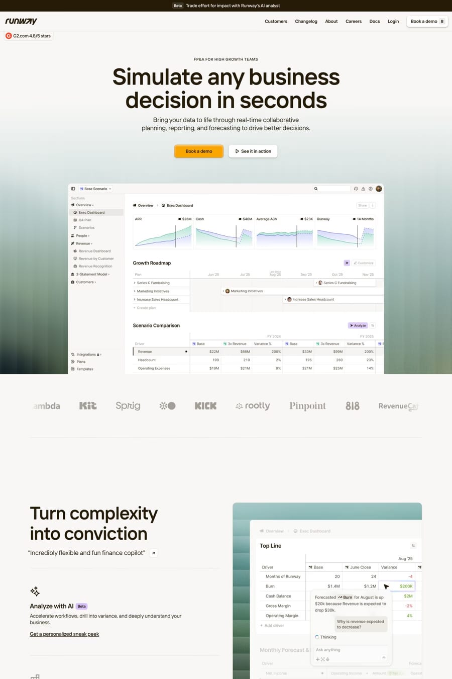 Runway — landing website screenshot
