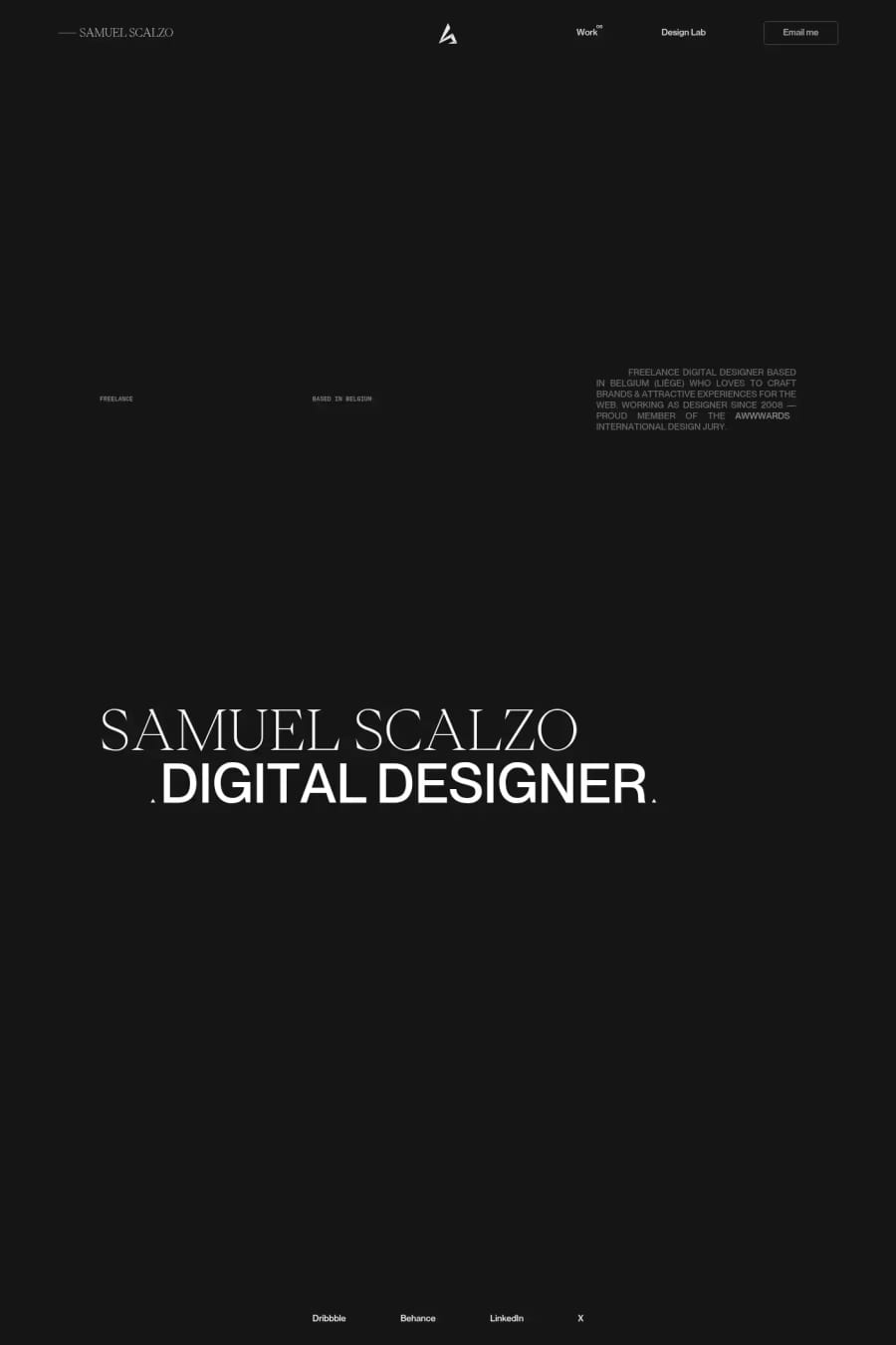 Samuel Scalzo — portfolio website screenshot