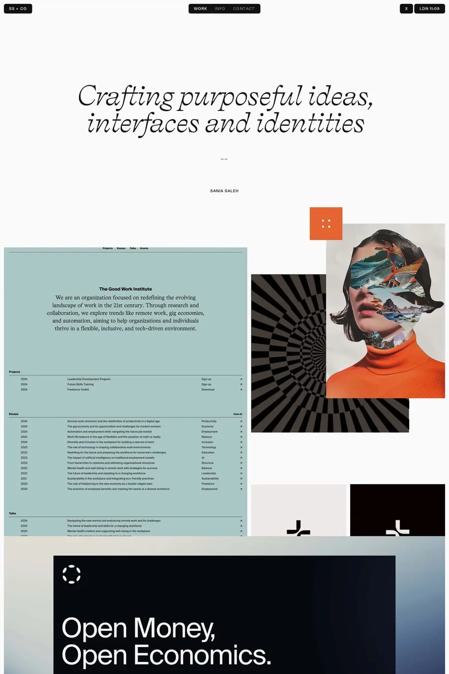 Sania Saleh — portfolio website screenshot
