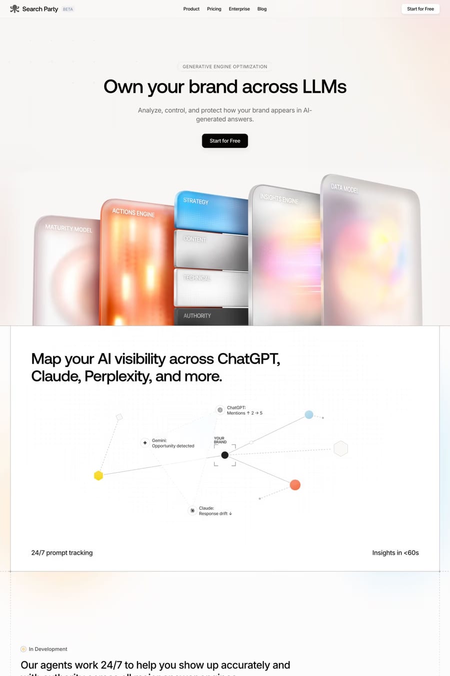 Search Party — landing website screenshot