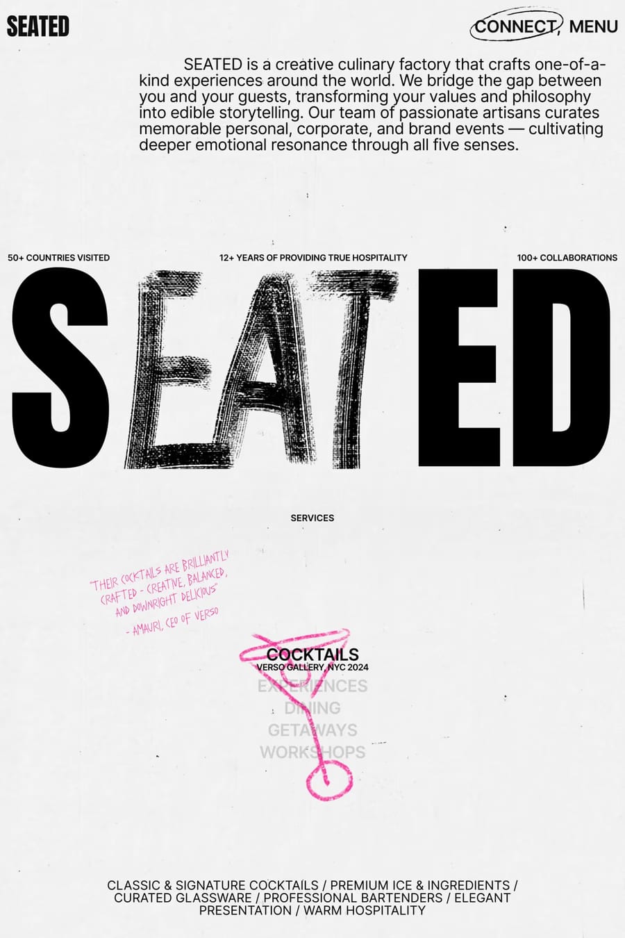SEATED — agency website screenshot