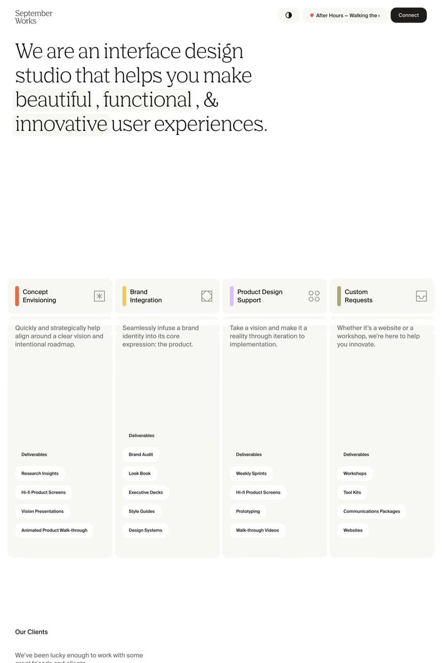 September Works — agency website screenshot