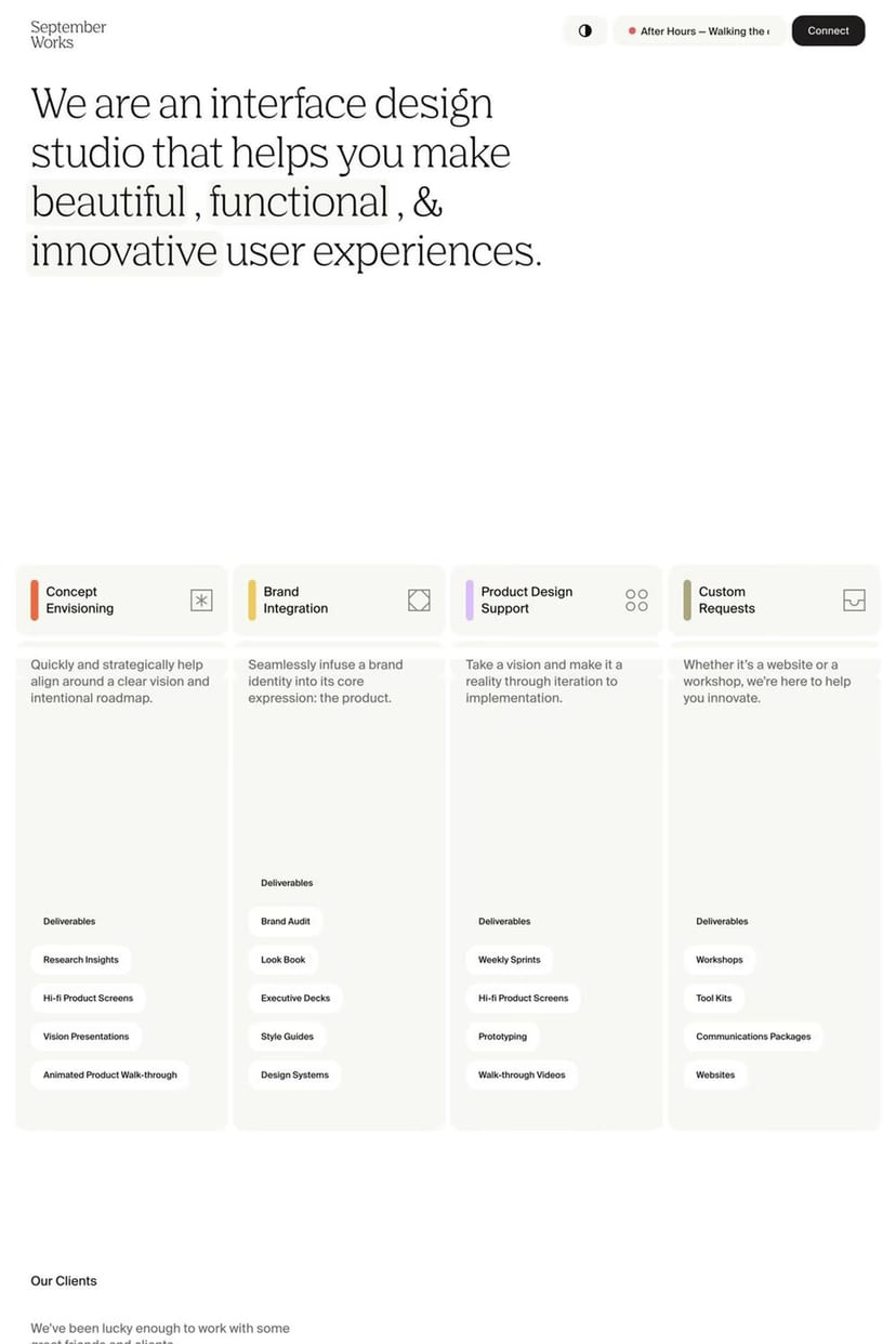 September Works — screenshot of an agency site