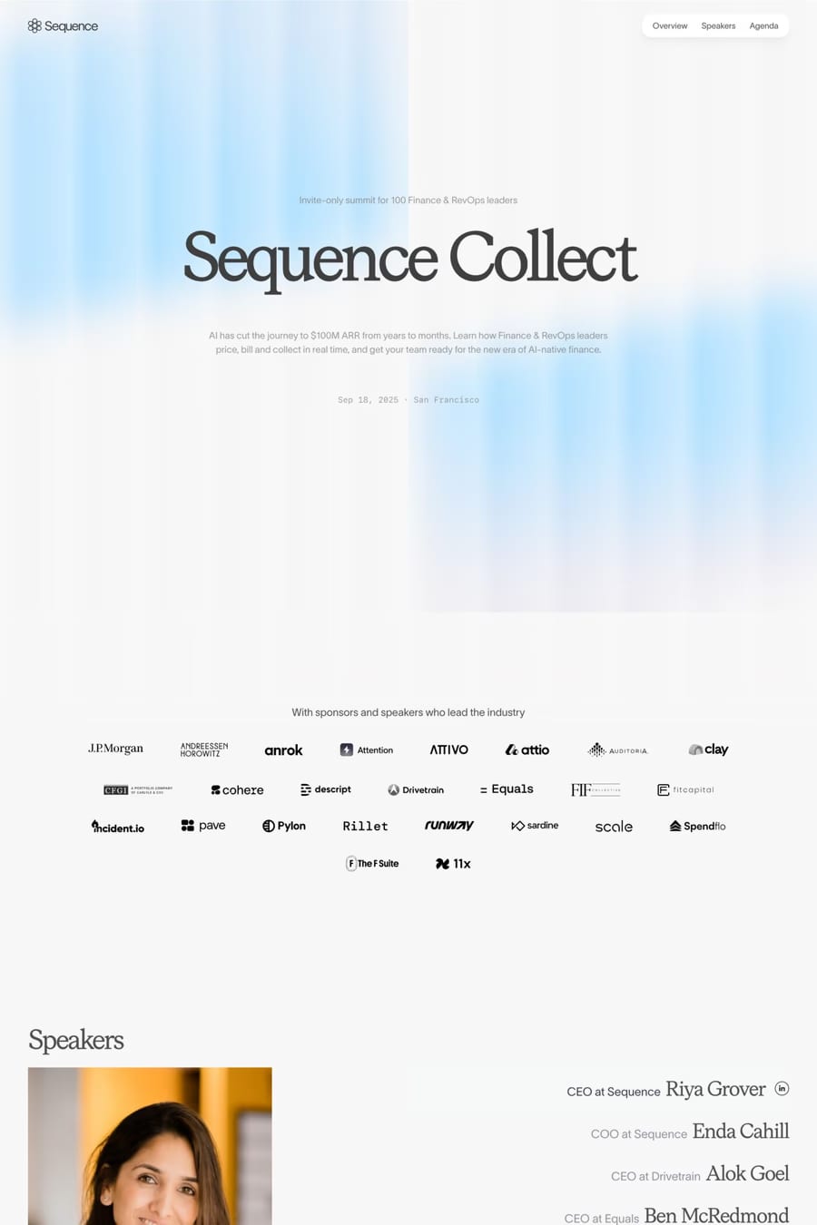 Sequence Collect — landing website screenshot