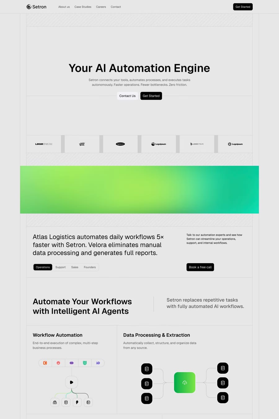 Setron — landing website template screenshot