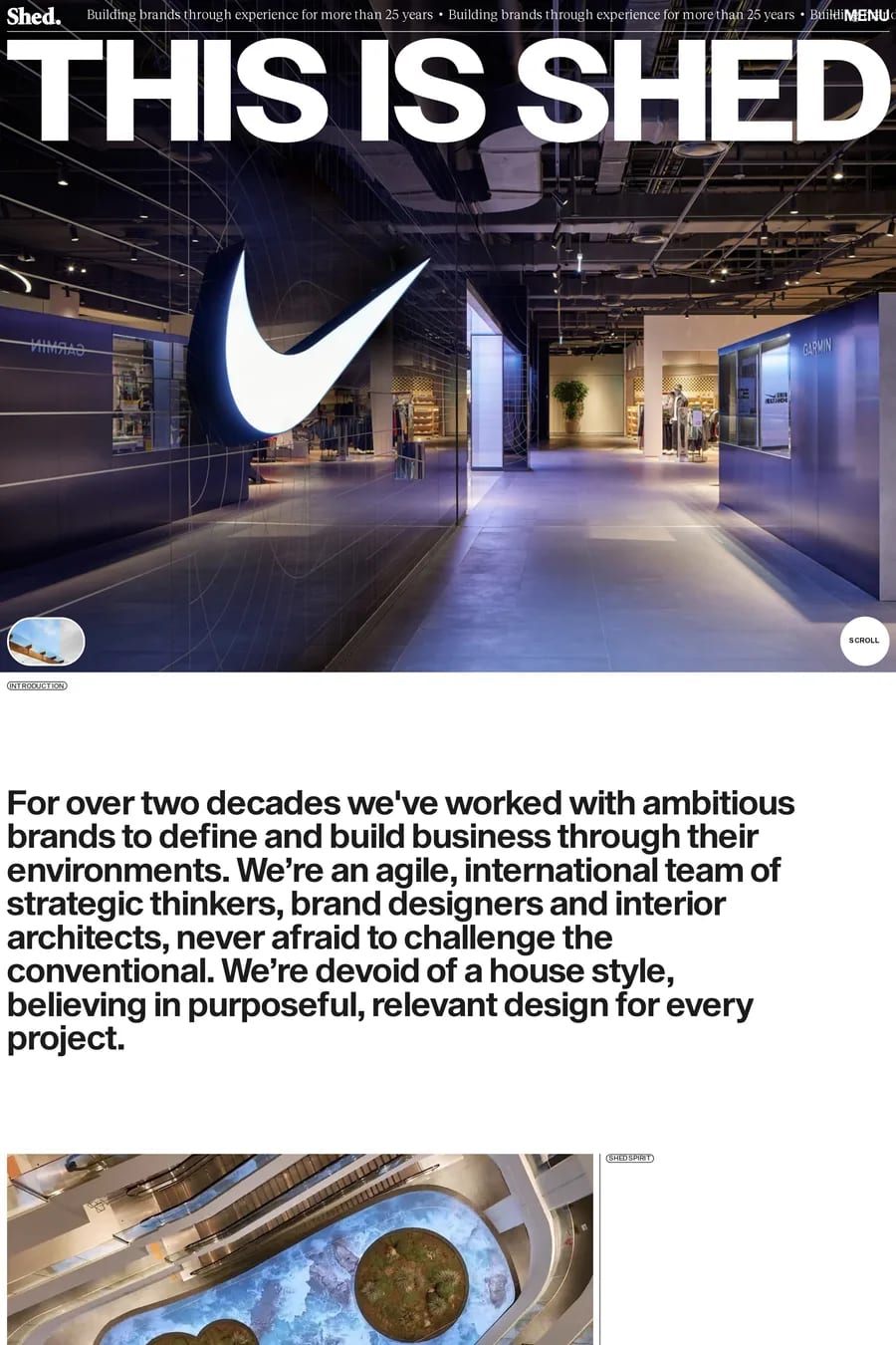 Shed — agency website screenshot