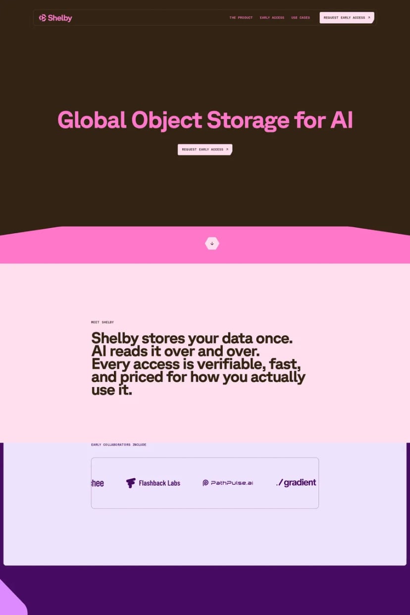 Shelby — screenshot of a landing page