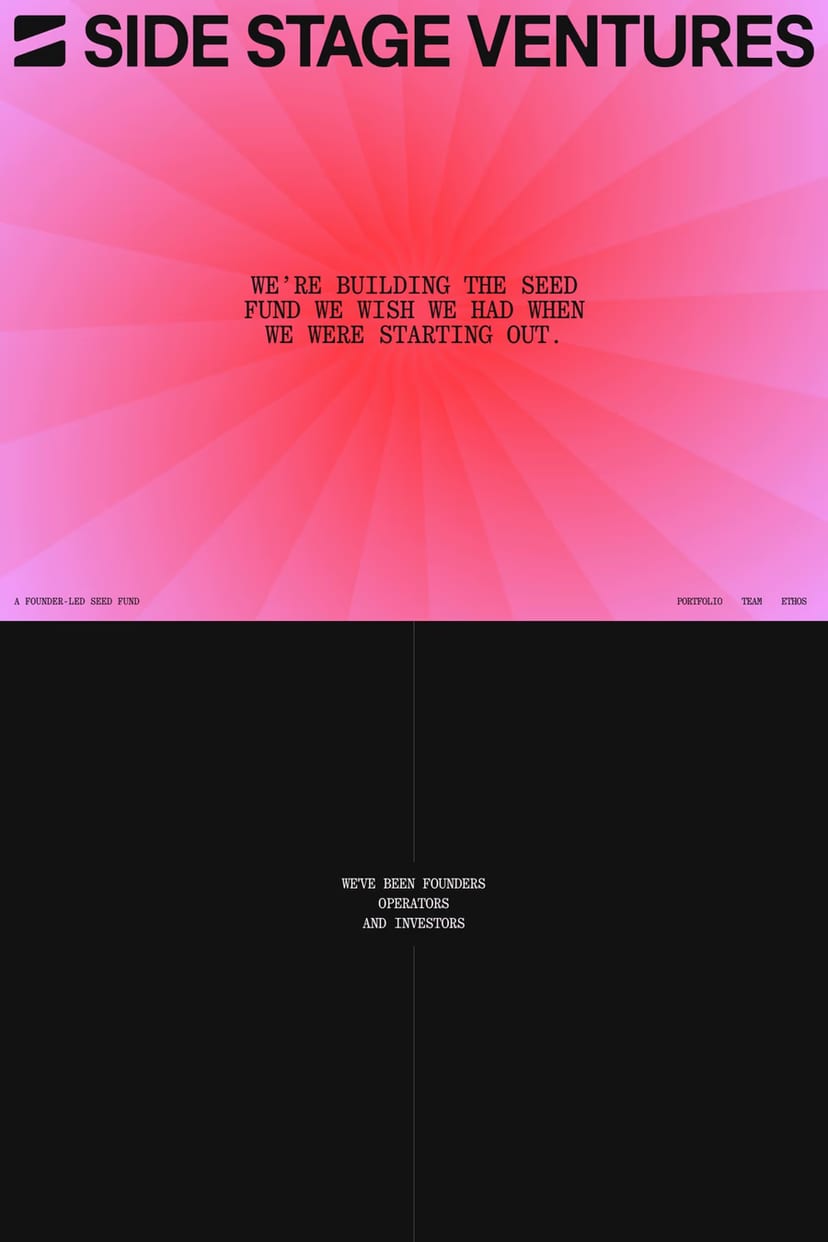 Sidestage — screenshot of a landing page